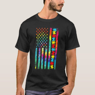 Autismus-Amerikanische-Flagge-Shirt-Tie-Dye-Autism T-Shirt