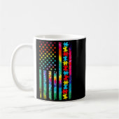 Autismus-Amerikanische-Flagge-Tie-Dye-Autismus-Bew Kaffeetasse (Links)