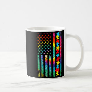 Autismus-Amerikanische-Flagge-Tie-Dye-Autismus-Bew Kaffeetasse