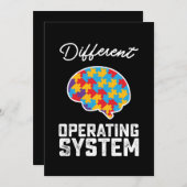 Autismus Anderes Betriebssystem Neurovielfalt Einladung (Vorne/Hinten)