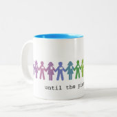 Autismus-Annahme-Tasse… Bis die Stücke passten Zweifarbige Tasse (Vorderseite Links)