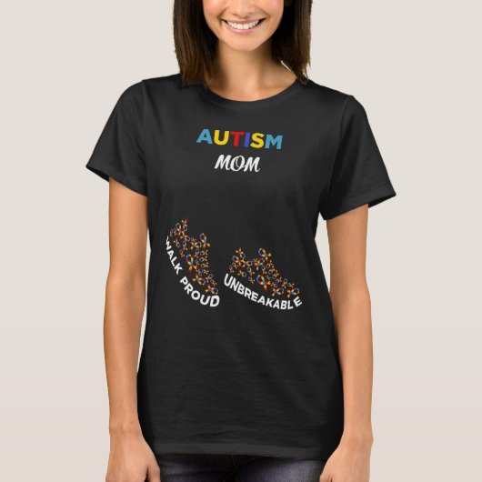 Autismus April Bewusstsein Mutter Unzerbrechlich S T-Shirt (Vorderseite)