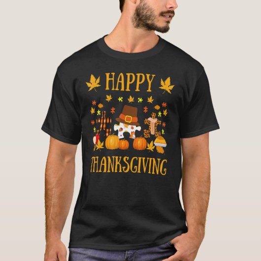 Autismus Asd Awareness Puzzle Stück Autumn Happy a T-Shirt (Vorderseite)