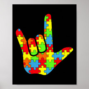 Autismus Asl Liebe Gebärdensprache Autismus-Bewuss Poster