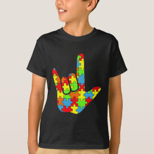 Autismus ASL Liebe Gebärdensprache Autismus Bewuss T-Shirt