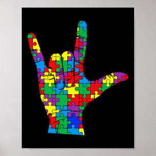 Autismus-Aufklärungstag Autistisches Kind Asl Lieb Poster