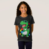 Autismus Aufmerksamkeit T Rex Dinosaurier Puzzle P T-Shirt (Vorne ganz)