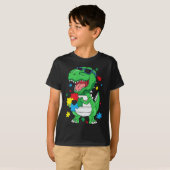 Autismus Aufmerksamkeit T Rex Dinosaurier Puzzle P T-Shirt (Vorne ganz)