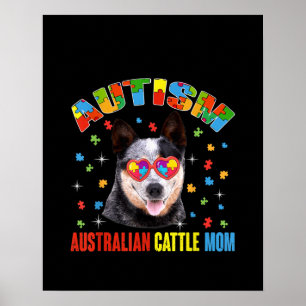 Autismus  Australische Mama Rinder Puzzle Piece Poster