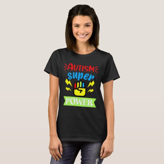 Autismus Autism Super Power T-Shirt (Vorne ganz)