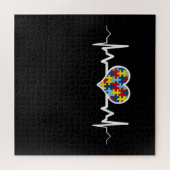 Autismus| Autismus Bewusstsein Herzschlag Puzzle P (Horizontal)