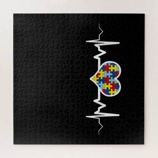 Autismus| Autismus Bewusstsein Herzschlag Puzzle P (Horizontal)