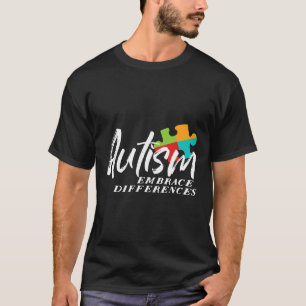 Autismus-Autismus-Bewusstsein Mit Bunter Puzzle Um T-Shirt