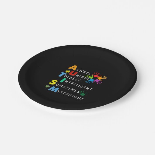 Autismus| Autismus starke Definition Pappteller (Schrägansicht)