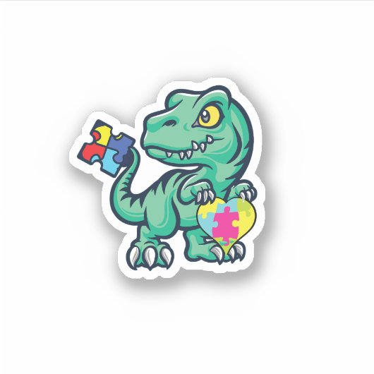 Autismus Autistic Dinosaurier Sticker (Vorderseite)