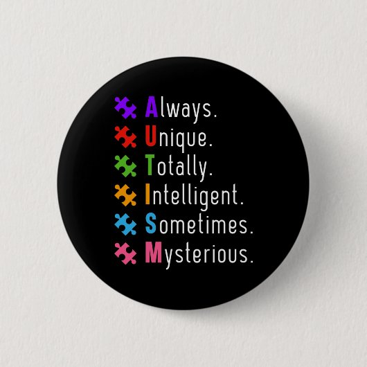 Autismus Autistisches Puzzle Button (Vorderseite)