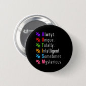 Autismus Autistisches Puzzle Button (Vorne & Hinten)