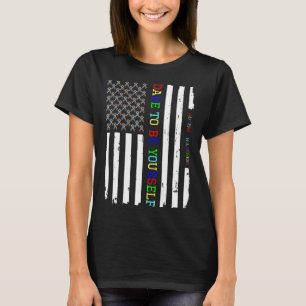 Autismus Awareness Autism American Flag T-Shirt