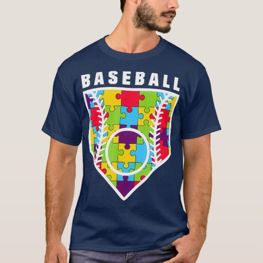 Autismus Awareness Baseball T-Shirt (Vorderseite)