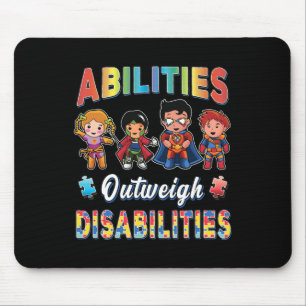 Autismus Awareness Boy Abilities überwiegen Behind Mousepad