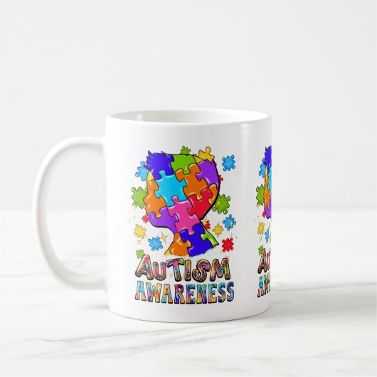 Autismus Awareness Boy Puzzle Tasse (Links)
