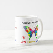 Autismus Awareness Butterfly Kaffeetasse (VorderseiteRechts)