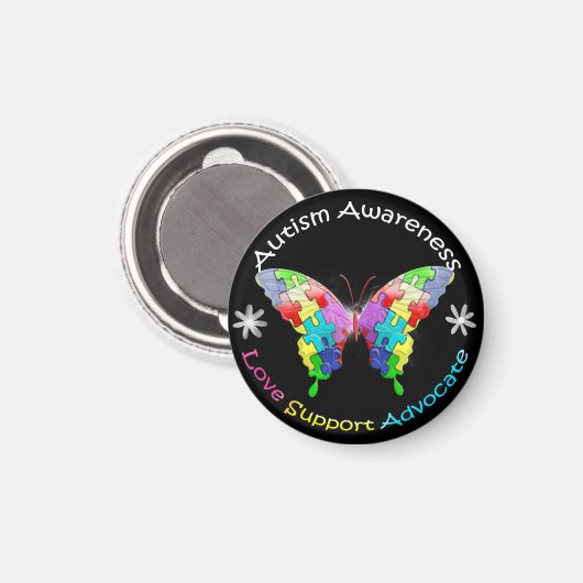 Autismus Awareness Butterfly Magnet (Vorderseite/Rückseite)