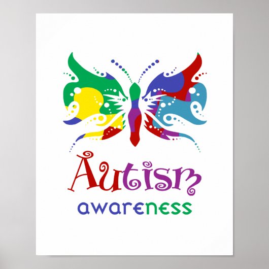 Autismus Awareness Butterfly Poster (Vorne)