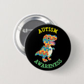 Autismus Awareness Dinosaurier Button (Vorne & Hinten)