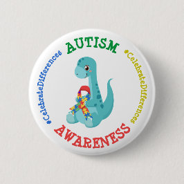 Autismus Awareness Dinosaurier Button