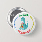Autismus Awareness Dinosaurier Button (Vorne & Hinten)