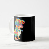 Autismus Awareness Dinosaurier Kaffeetasse (Vorderseite Links)