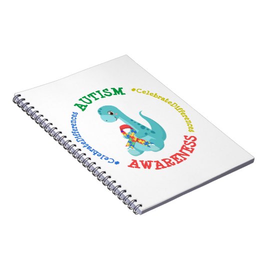 Autismus Awareness Dinosaurier Notizblock (Rechte Seite)