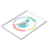 Autismus Awareness Dinosaurier Notizblock (Linke Seite)