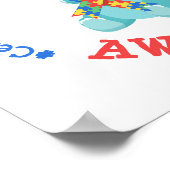 Autismus Awareness Dinosaurier Poster (Ecke)