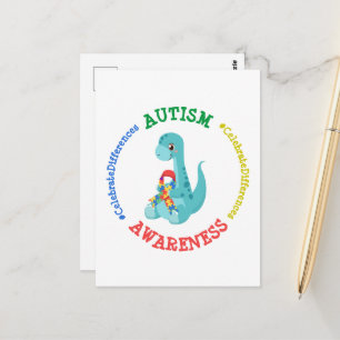 Autismus Awareness Dinosaurier Postkarte