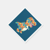 Autismus Awareness Dinosaurier Serviette (Ecke)