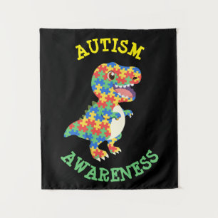 Autismus Awareness Dinosaurier Wandteppich