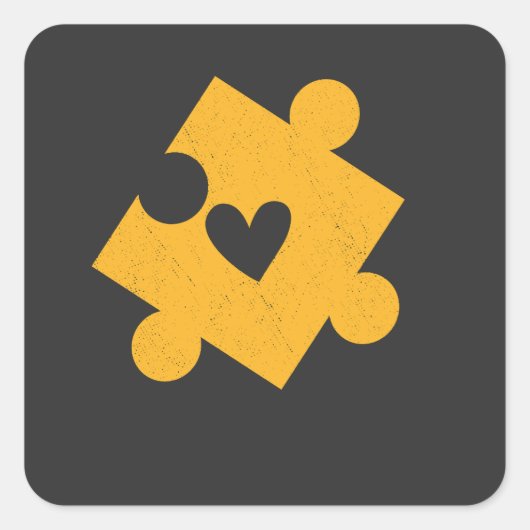 Autismus Awareness gelbes Puzzle Piece Pocket Quadratischer Aufkleber (Vorderseite)
