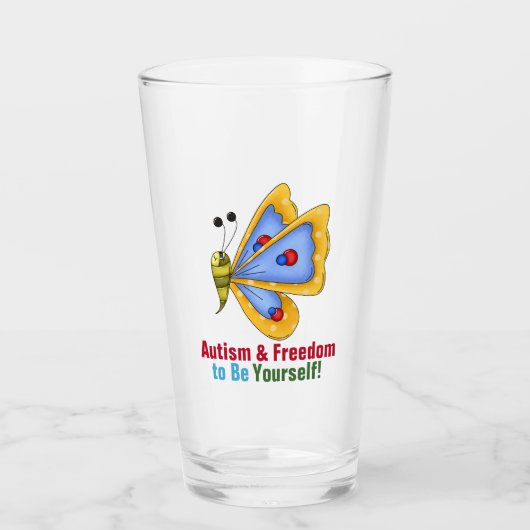 Autismus Awareness Glass Glas (Vorderseite)