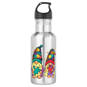 Autismus Awareness Gnome Couple Edelstahlflasche