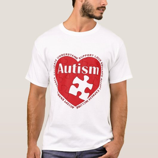 Autismus Awareness Heart Tshirt Geschenk (Vorderseite)