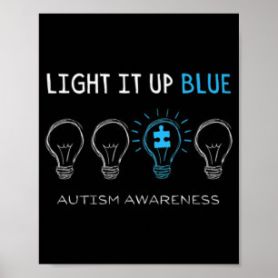 Autismus Awareness Light It Up Blue Premium T - Sh Poster