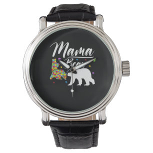 Autismus Awareness Mama Bear Armbanduhr