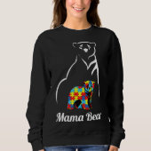 Autismus Awareness Mama Bear Mama Sweatshirt (Vorderseite)