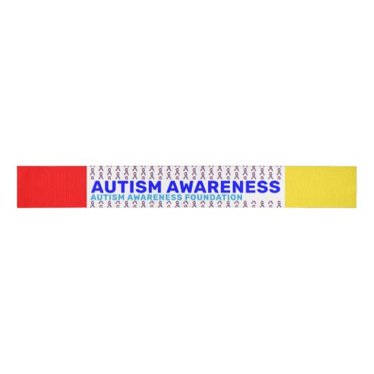 Autismus Awareness Pattern Ribbon Ripsband (Vorderseite)