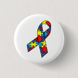 Autismus Awareness Ribbon Button