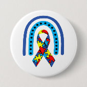 Autismus Awareness Ribbon Button (Vorderseite)