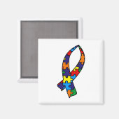 Autismus Awareness Ribbon Magnet (Vorderseite/Rückseite)