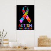 Autismus Awareness Ribbon Poster (Küche)